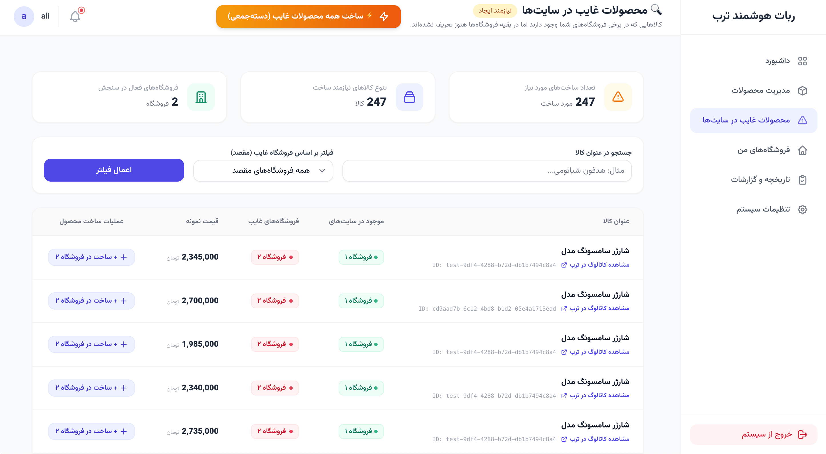 کالاهای غایب